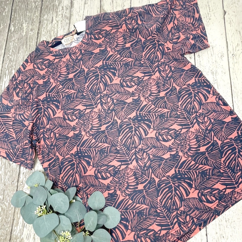 COCO Republic Palm Print Short Sleeve Tee